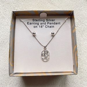 NWT Sterling Silver Jewelry Pendant & Earrings